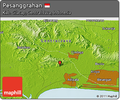 Physical 3D Map of Pesanggrahan
