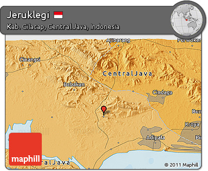 Political 3D Map of Jeruklegi