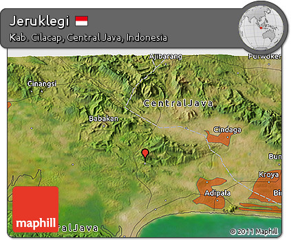 Satellite 3D Map of Jeruklegi