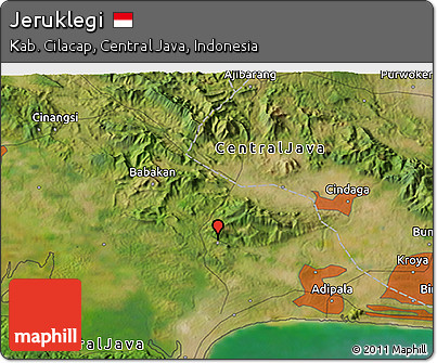 Satellite 3D Map of Jeruklegi