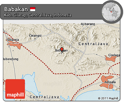 Shaded Relief 3D Map of Babakan