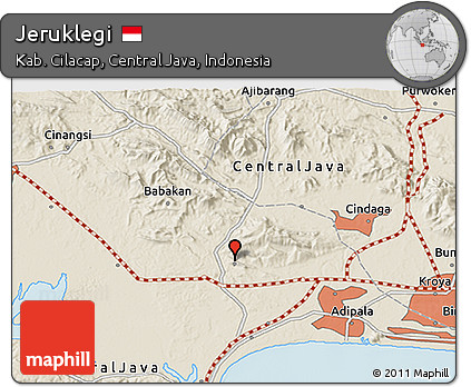 Shaded Relief 3D Map of Jeruklegi