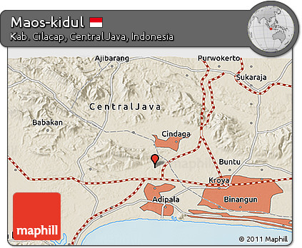 Shaded Relief 3D Map of Maos-kidul