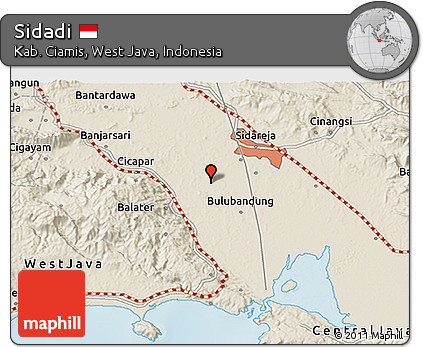 Shaded Relief 3D Map of Sidadi