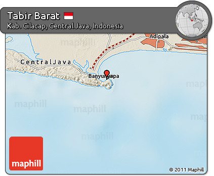 Shaded Relief 3D Map of Tabir Barat