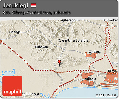 Shaded Relief 3D Map of Jeruklegi