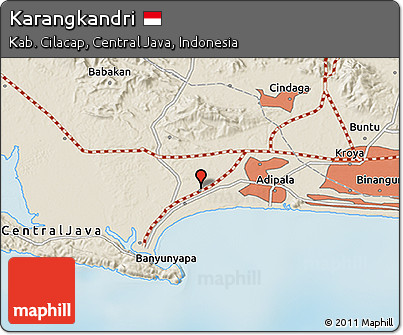 Shaded Relief 3D Map of Karangkandri