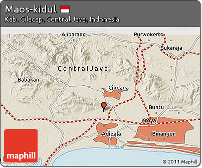 Shaded Relief 3D Map of Maos-kidul