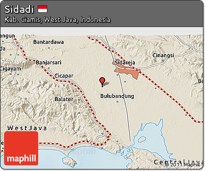 Shaded Relief 3D Map of Sidadi
