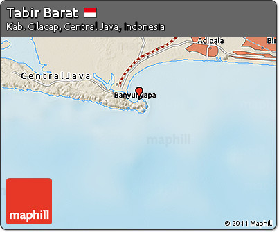 Shaded Relief 3D Map of Tabir Barat