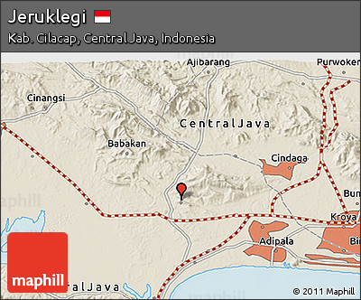 Shaded Relief 3D Map of Jeruklegi