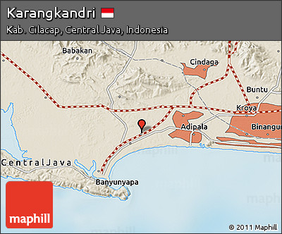 Shaded Relief 3D Map of Karangkandri