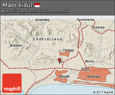 Shaded Relief 3D Map of Maos-kidul
