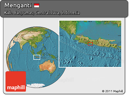 Satellite Location Map of Menganti