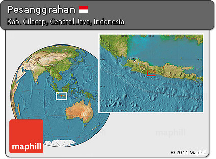 Satellite Location Map of Pesanggrahan
