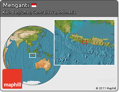 Satellite Location Map of Menganti