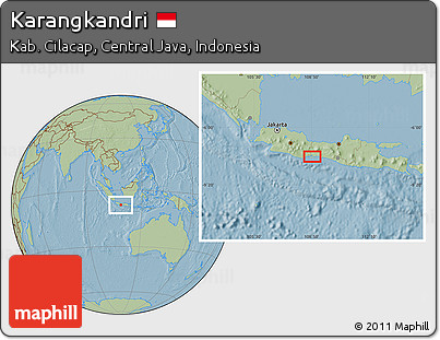 Savanna Style Location Map of Karangkandri, hill shading