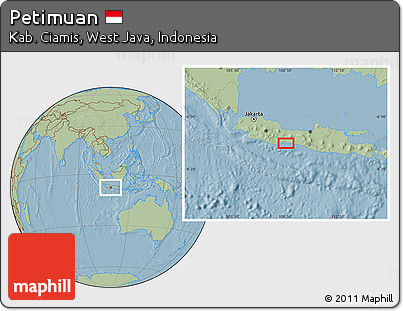 Savanna Style Location Map of Petimuan, hill shading