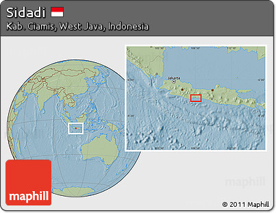 Savanna Style Location Map of Sidadi, hill shading