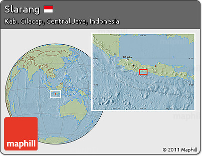 Savanna Style Location Map of Slarang, hill shading