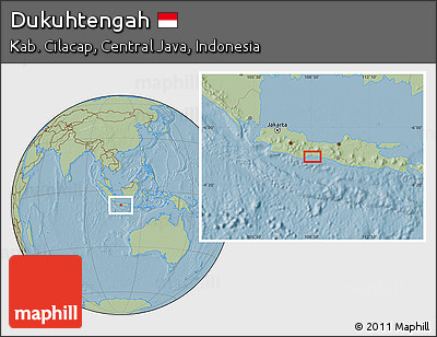 Savanna Style Location Map of Dukuhtengah, hill shading