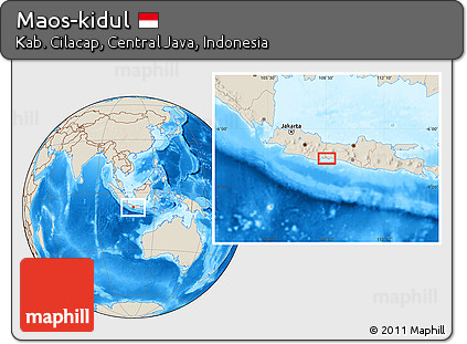 Shaded Relief Location Map of Maos-kidul