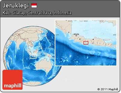 Shaded Relief Location Map of Jeruklegi