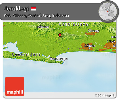 Physical Panoramic Map of Jeruklegi