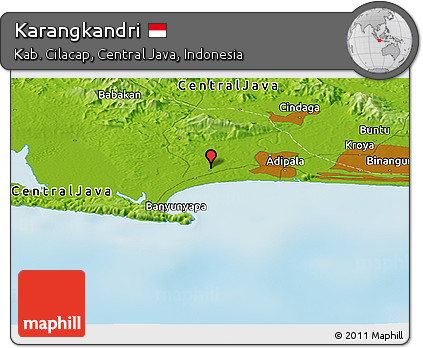 Physical Panoramic Map of Karangkandri