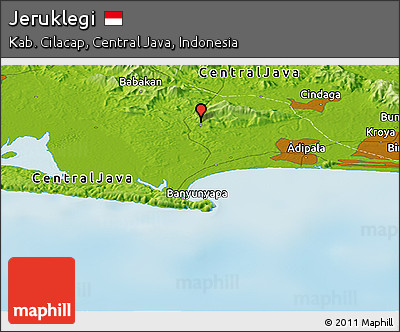 Physical Panoramic Map of Jeruklegi