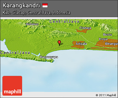 Physical Panoramic Map of Karangkandri