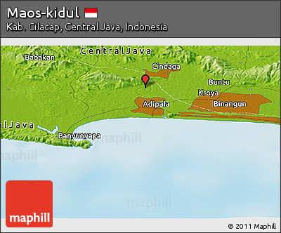 Physical Panoramic Map of Maos-kidul