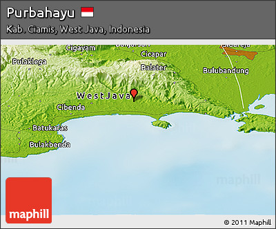 Physical Panoramic Map of Purbahayu