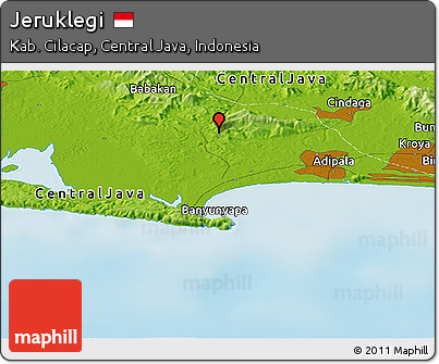 Physical Panoramic Map of Jeruklegi