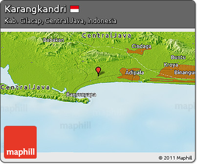 Physical Panoramic Map of Karangkandri