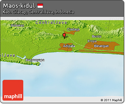 Physical Panoramic Map of Maos-kidul