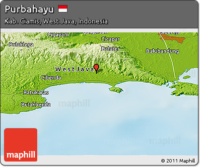 Physical Panoramic Map of Purbahayu