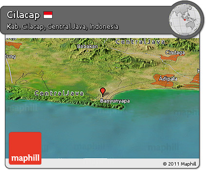 Satellite Panoramic Map of Cilacap