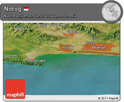 Satellite Panoramic Map of Notog