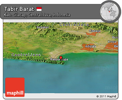 Satellite Panoramic Map of Tabir Barat