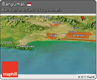 Satellite Panoramic Map of Banyumas