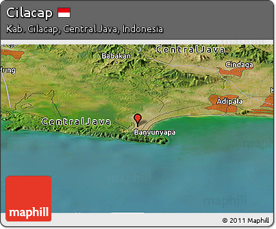 Satellite Panoramic Map of Cilacap