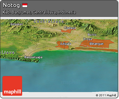 Satellite Panoramic Map of Notog
