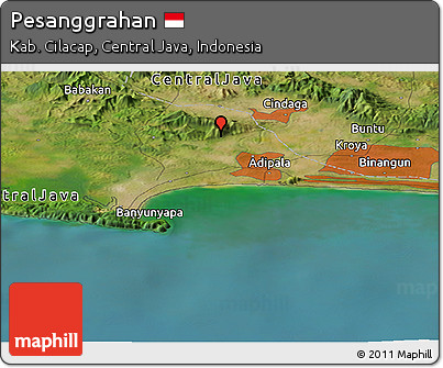 Satellite Panoramic Map of Pesanggrahan