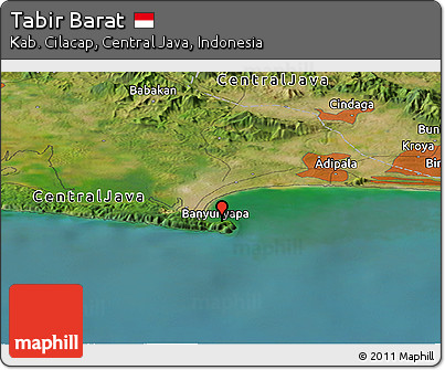 Satellite Panoramic Map of Tabir Barat