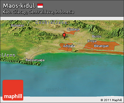 Satellite Panoramic Map of Maos-kidul