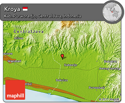 Physical 3D Map of Kroya