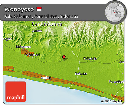 Physical 3D Map of Wonoyoso
