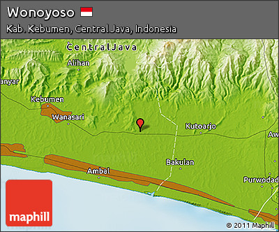 Physical 3D Map of Wonoyoso