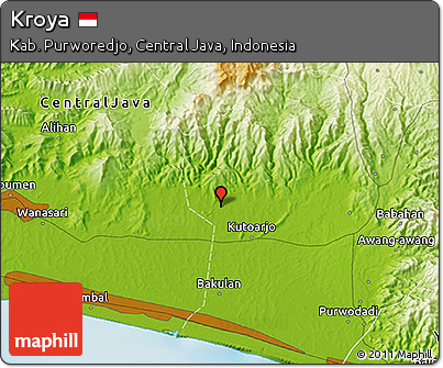 Physical 3D Map of Kroya